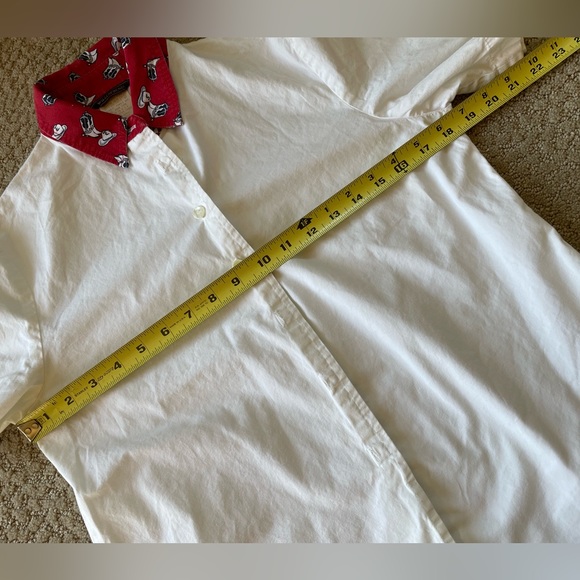 Vintage white western red collar button down short sleeve - Picture 8 of 9